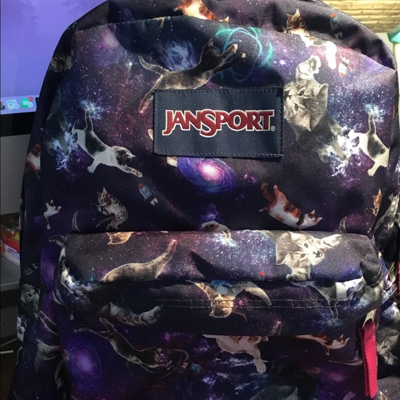 ❤️SOLD❤️ Jansport Galaxy Cat Backpack - Picture 1 of 5